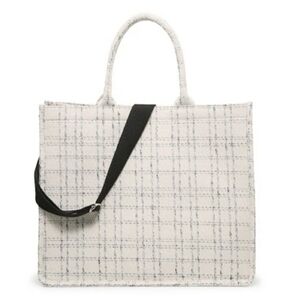 Large Tweed Plaid Tote/Laptop Bag